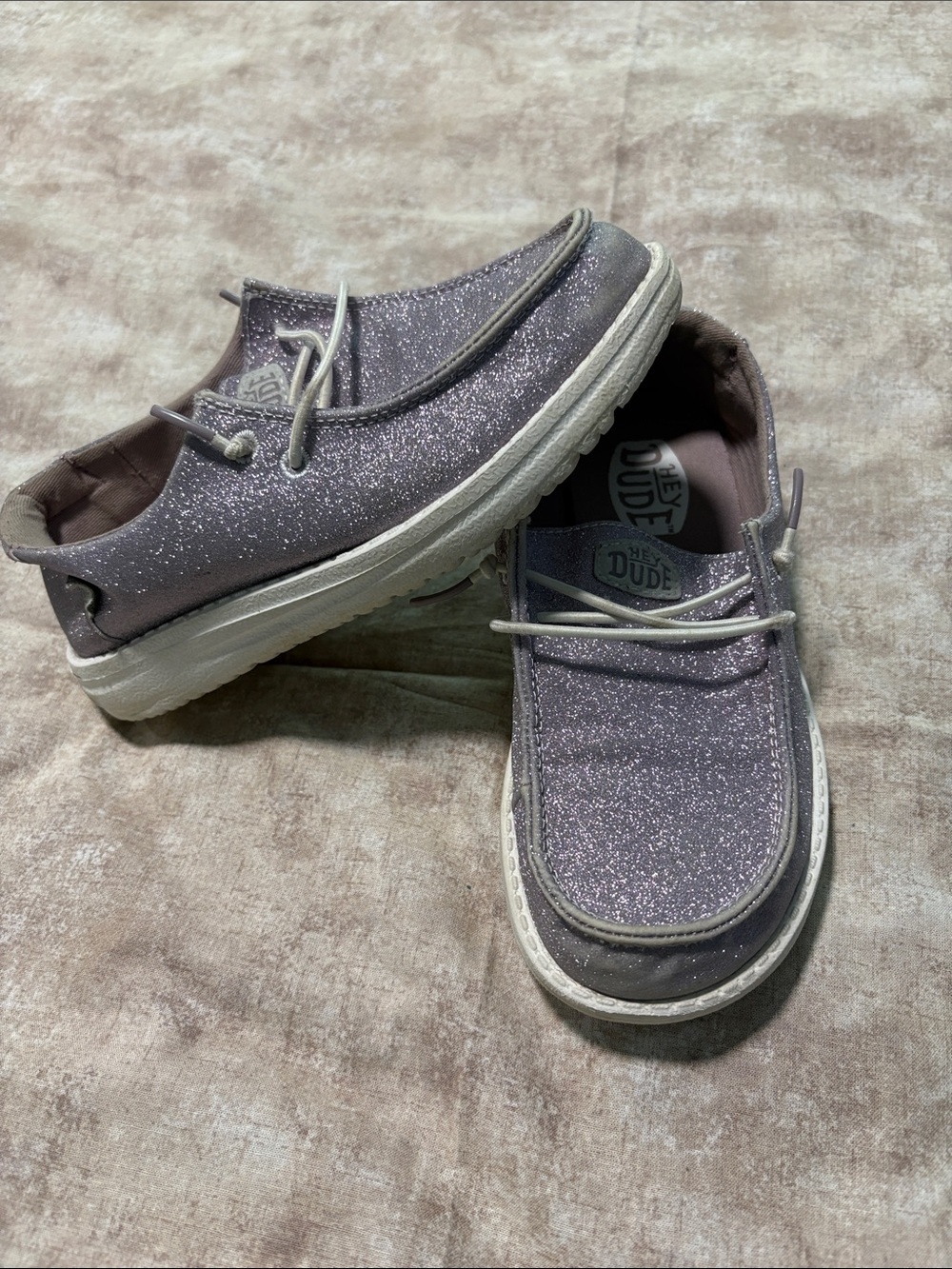 Hey Dude Lavender Glitter Slip-On Casual Shoes
